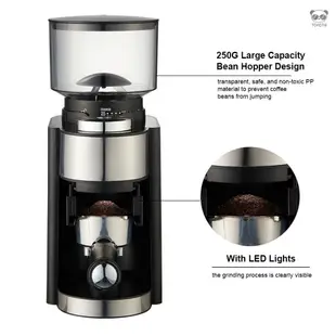 新款電動磨豆機咖啡豆研磨機 手衝意式磨粉器家用小型粗細可調咖啡磨豆機研磨機 黑色 110V 美規