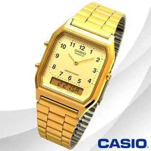 CASIO卡西歐歷久不衰熱銷錶款經典復古潮流金雙顯男錶公司貨AQ-230GA-9 AQ-230GA