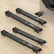 2 Set Furniture Mobile Rolling Rolling, Extendable Appliance Rollers Base, 17.7-27.5 cm Adjustable, Carrying Wheels, 300kg/660lbs, for Refrigerators, Washing Machines, Dishwashers,Dryers (Black-2 Set)