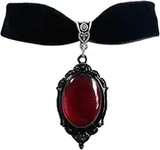 [KieTeiiK] Necklaces for Women, Gothic Crystal Pendant Choker Velvet Necklace For Women Fashion Pagan Witchcraft Jewelry Girls Gifts Velvet Choker