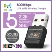 Dual Band 2.4GHz 5GHz 600Mbps USB WiFi Wireless Dongle AC600 Lan Network Adapter