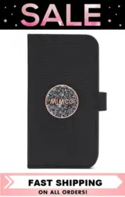 MIMCO BLISS FLIP CASE FOR IPHONE 11 CASE COVER BLACK ROSE GOLD BNWT RRP$99