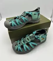 Keen Sandals Youth 4 Whisper Ceramic Fisherman Teal Fabric Drawstring