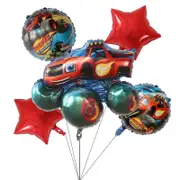 5PC Monster Truck Foil Balloon Set Birthday Party Supplies Decoration