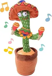 Dancing Cactus Toys, Singing and Dancing Cactus Plush Toy Recording, Wriggle Cactus Electronic Plush Toy, Talking Cactus Toy Repeat, Repeating Talking Cactus, Funny Decor for Kids Adult Gift (Sand hammer)