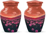 Small Urn Human Ashes with Rose, Keepsake Mini Urn for Cremation Ash Container, Memorial Gift for Everyone, Combo, 3 Inch (Set of 2)