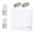 2 Gang 2 Way Wireless Ceiling Fan Lamp Wall Light Switch No Pull Chain Cord IP66
