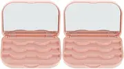 [FRCOLOR] 2Pcs Magnetic Eyelash Storage Case With Mirror - Empty 3D Boxes for Eyelash Organizing and Holding - for Women and Girls