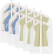 Vivva Suit Bags for Hanging Clothes, Suit Covers, 10 PCS Translucent Garment Bags, for Closet Storage Plastic Bag with Full Zipper for Suit, Jackets, Sweaters Garment Dust Cover Bags PEVA 24x32Inch