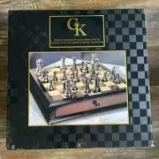 19” Kasparov Grandmaster Silver & Bronze Chess Set - READ