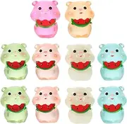 Yardwe 10pcs Luminous Miniature Piggy Figurines Plush Soft Toys Mini Pig Ornament Resin Piggy Statues Tabletop Decor