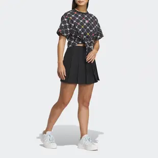 Adidas MK AOP Tee W IP1769 女 短袖 短版 上衣 亞洲版 經典 休閒 綁帶 聯名 棉質 黑