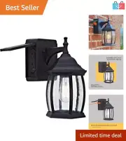 Chic 1-Light Outdoor Wall Light with Seeded Glass & Convenient GFCI Features