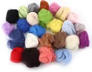 25pcs Needle Felting Kit Fibre Wool Yarn Mixed Color Wool Fiber Needle Felting with Needles Starter Tools Kits for DIY Crafting Project