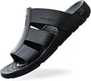 [NUUSOL] Stanley Slide Men Flip Flops/Sandal; Non-Slip Durable Soft-Cushion Lightweight Non-Porous Textured Footbed Orthotics Arch Support Footwear Relieve Plantar Fasciitis Feet Joints Neck & Back Pain