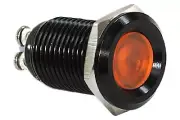5/8" Black Stainless Steel Orange Amber Switch Indicator Light LED Lamp 16mm 12V