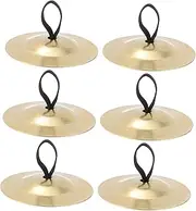 Kisangel 6pcs Copper Finger Bowl Dancer Finger Cymbals Percussion Tambourine Cymbal Fingers Dancing Hand Finger Musical Instrument Adults Finger Instrument Finger Cymbals Belly Golden