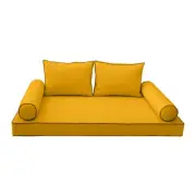 COVER ONLY-Style1 Daybed Mattress Bolster Pillow Covers Contrast Trim Full-AD108