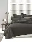 Linen House Deluxe Charcoal Waffle Double Quilt Cover Set - Soft & Stylish