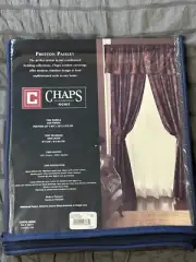 Chaps Preston Paisley Purple Sateen Set of Curtains w/Tiebacks 42X 84 Window New