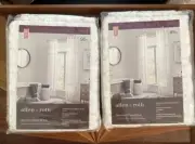 NEW Allen+Roth White Amos 50x95" Rod Pocket Curtain Panels Light Filtering