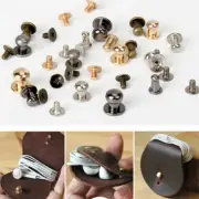 10Set Solid Brass Sam Brown Button Screw Studs Round Head Rivet 6 7 8 9 10 mm