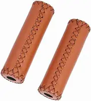 Handlebar Grips Three Color Retro Leather Bike Cover Grip for Uphill Riding