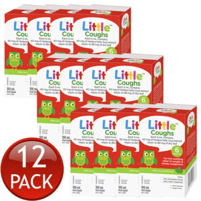 12 x Little Coughs & Chesty Congestion Soothing Relief Cough Liquid Syrup 100mL