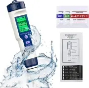 5-in-1 Digital Salt Tester for Aquarium and Pool TDS, pH, Salinity, EC...