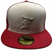New Era 59Fifty Fear Of God Essentials Colorblock Fitted Hat Size 7 1/8 Scarlet