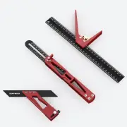ENJOYWOOD 3PCS Multi-angle Measuring Ruler Square Ruler Metric and Imperial Scale Woodworking Scribing Measure Tools for