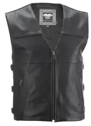 Highway 21 Men's Motorcycle 12 Gauge Vest (Black, Small)