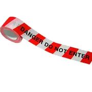 Safety Tape Barrier Danger Black (Red/White) 72mm x 100M Roll