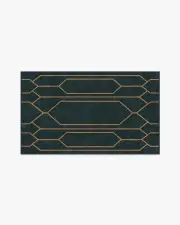 90' x 150' | Machine Washable Runner Rug | Kid & Pet Friendly | Indoor Rug | Bryant Marine Blue & Gold Flatwoven Rug by The Hiltons | Ruggable
