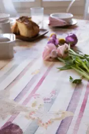 Farfalle (Butterfly) Tablecloth 170 x 350 cm - 100% Linen by Telene (Italy)