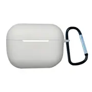 For AirPods Pro 1st Gen Case, Protective Silicone Cover, Snap Hook, White