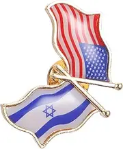 [SAFIGLE] Patriotic Enamel Lapel Pin Usa Israel Friendship Badge Commemorative Clothing Brooch Symbol of Unity for National Holidays and Special Occasions