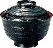 [A] 3.5 inch Flying Dragon Ranmusuke Small Suction Bowl, Vermilion Black Inner | Small Suction Bowl [4.2 x 3.4 inches (10.8 x 8.7 cm) (300cc)]