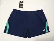NWT Adidas Running Shorts Athletic Climacool Navy Blue Aqua Women’s size XL