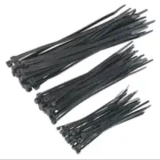 500 PCS CABLE TIES Assorted Sizes Black Plastic ZIP Tie Wire Cord Organizer Pack