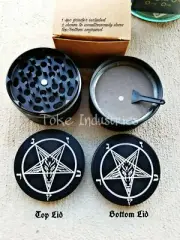 Pentagram Baphomet Goat Head Pagan Lucifer Grinder For Cooking Herb Spices 63mm
