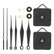 2Set Quartz Clock Movement Mechanism 1/2" Shaft for 2-3mm Clock Dial Thick Black