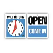 COSCO 098010 5" x 6" Will Return Later Sign - Blue New