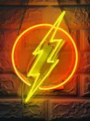 14"x10" Thunder Flash Neon Sign Acrylic Light Lamp Bar Poster Wall Decor ZS1580