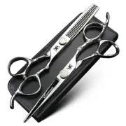XUANFENG black Mirror Hair Scissors 6-inch JP440C Barber Cutting Scissors and Th