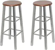 Bar Stools 2 pcs Metal with MDF Seat,Table & Bar Stools 7.9KG-60562