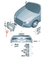 AUDI A6 Avant C7 Radiator Grille 4G0853651AD1RR 4G0853651AD 1RR NEW GENUINE
