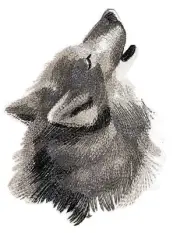 Animal Kingdom [Howling Wolf] Embroidered Iron on/Sew Patch [6.85" X 9.18"]