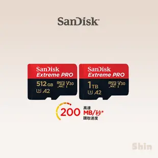 現貨24h💕【SanDisk】Extreme PRO microSDXC UHS-I 512G/1T記憶卡 V30 A2