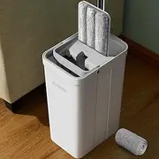 JOYMOOP Mop and Bucket with Wringer Set for Home, Flat Mop and Bucket System, Self-Cleaning Microfiber Mops for Floor Cleaning and Wall Cleaner, Hardwood, Tile, Laminate, Vinyl Floors